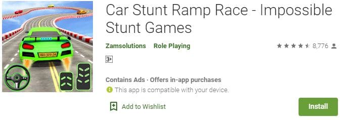 car stunt ramp race,Gadi Wala Game