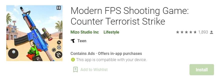 Modern FPS Shooting Games,Counter Terrorist Strike